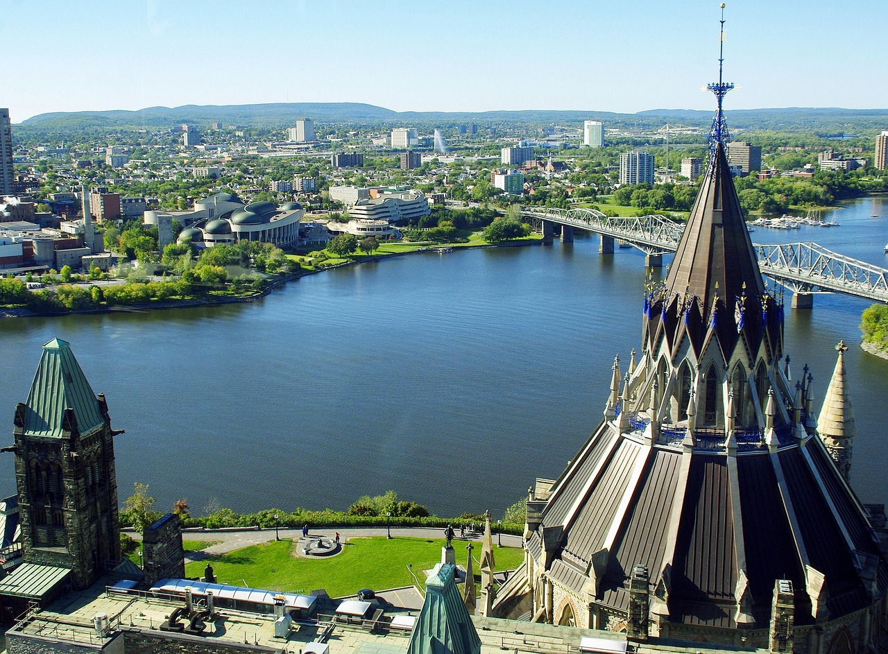 Parliament Hill and Ottawa River panorama