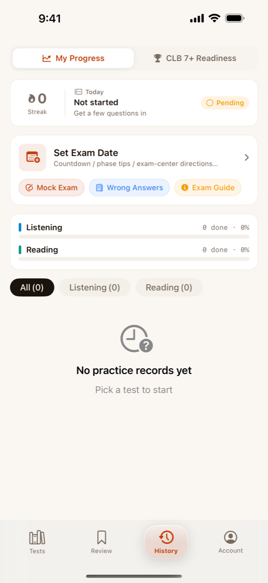 Practice history