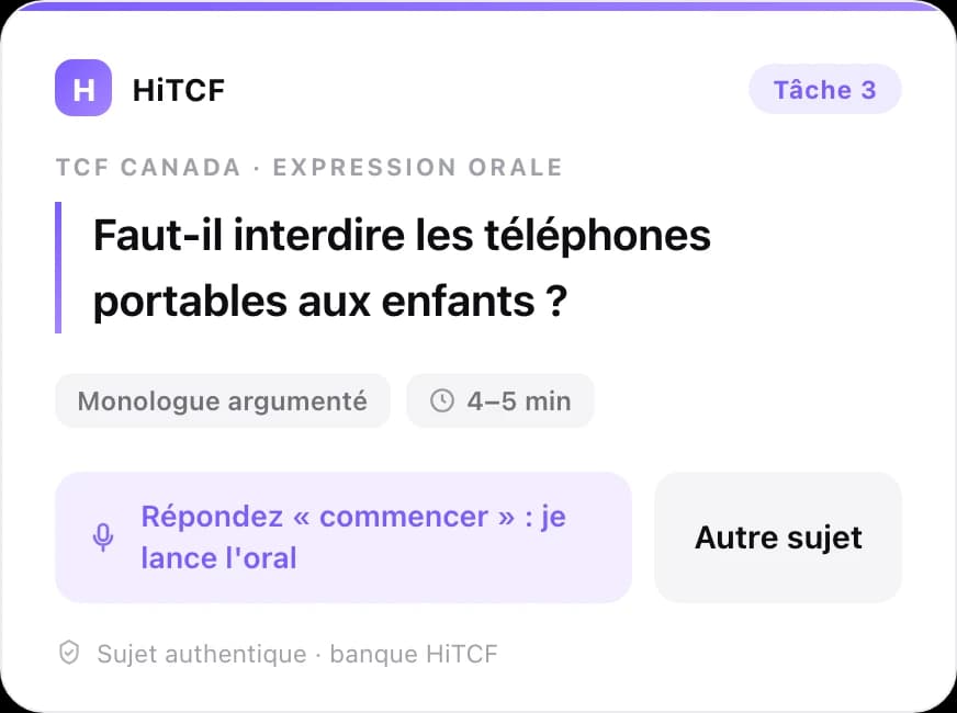 La carte sujet HiTCF dans ChatGPT : un sujet de Tâche 3